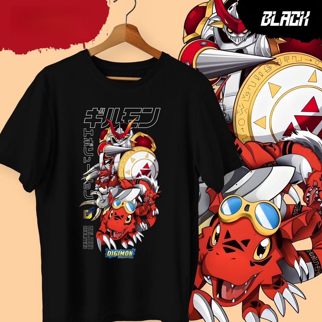 Street Fashion Evolution - Kaos Anime Digimon Guilmon Evolution Bermotif