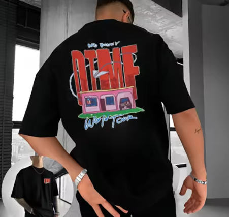 Street Fashion Graffiti - Kaos pria retro bergambar kartun grafiti