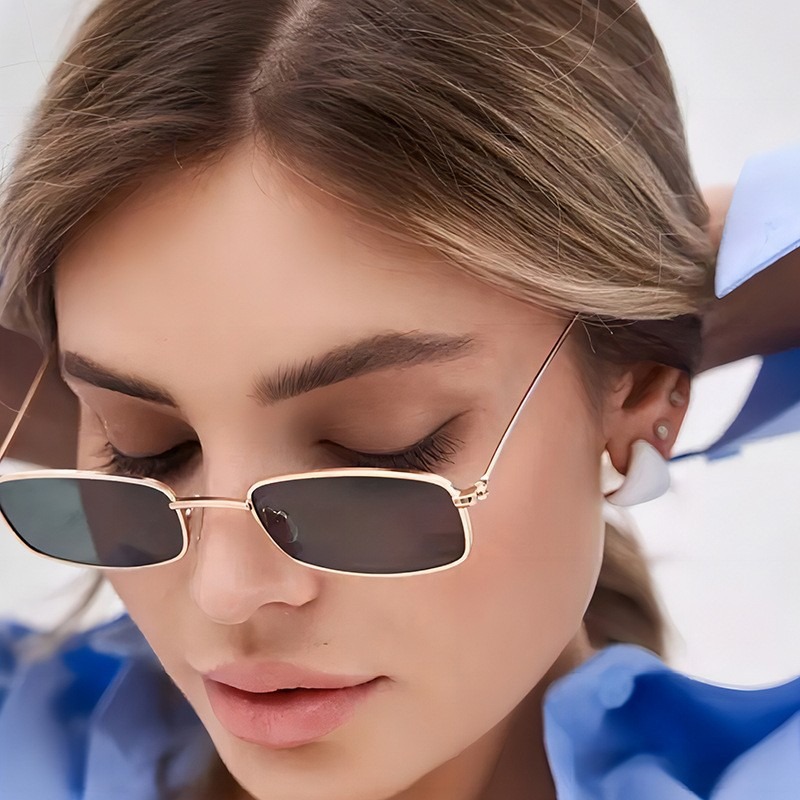 Street Fashion Glasses - Kacamata Hitam Kotak Bingkai Kecil Klasik
