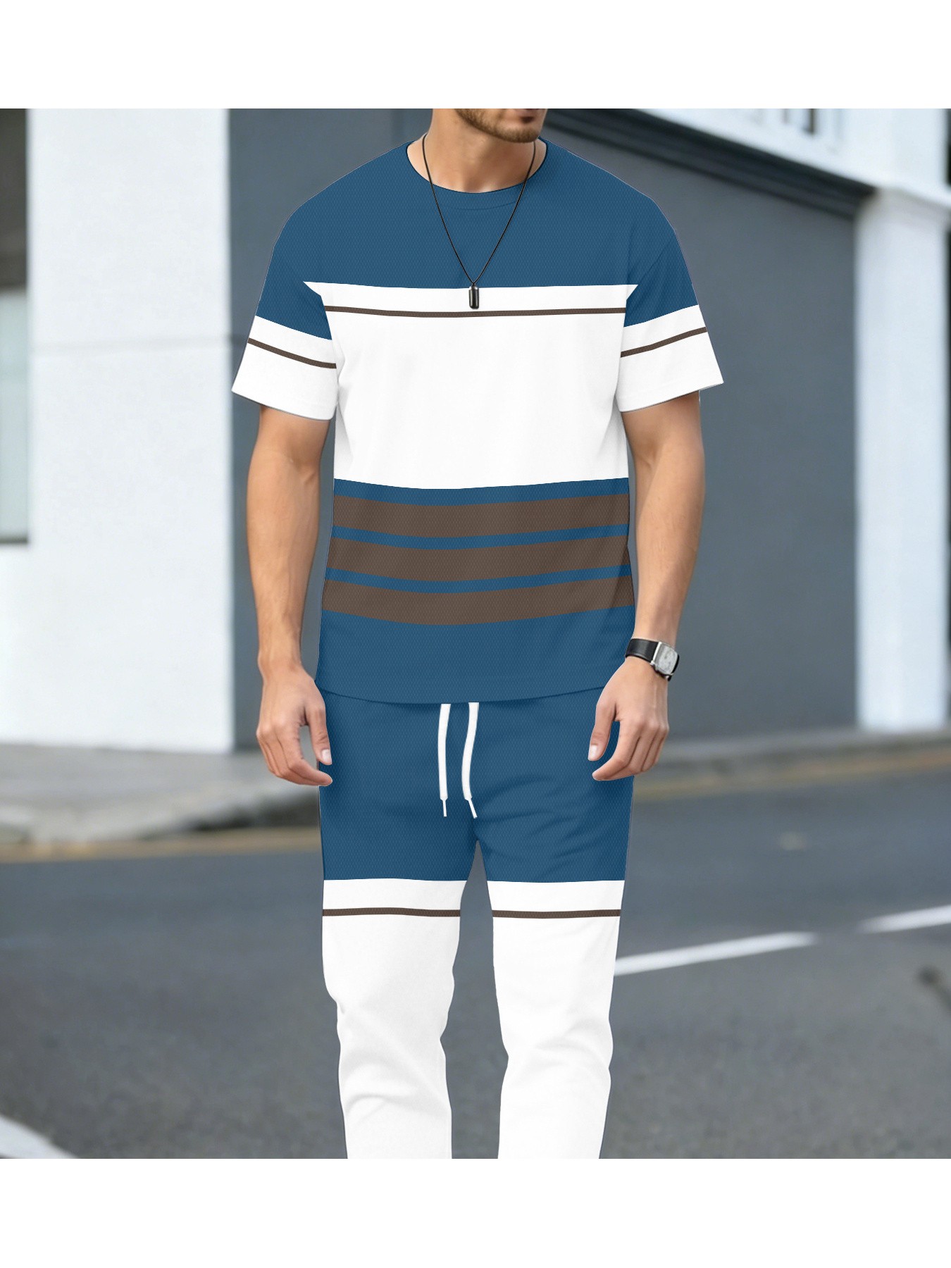 Street Fashion For 2026 - Setelan Celana Panjang Lengan Pendek Pria