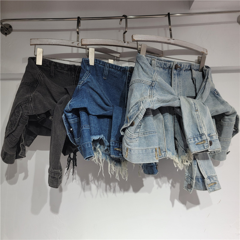 Street Fashion Denim - Celana Pendek Denim Wanita Jeans Vintage