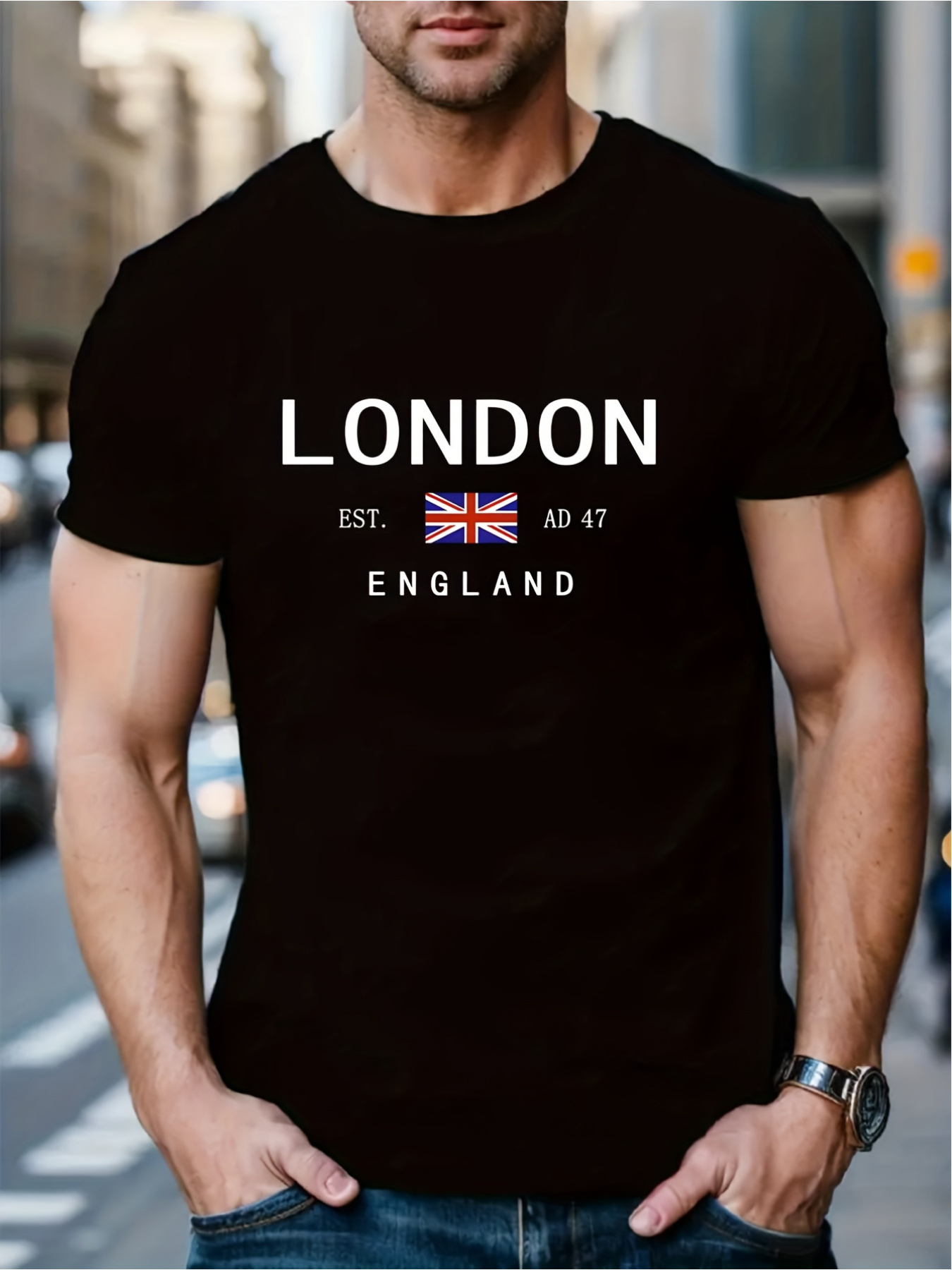 Street Fashion London - Kaus Pria Wanita Gambar Cetak London