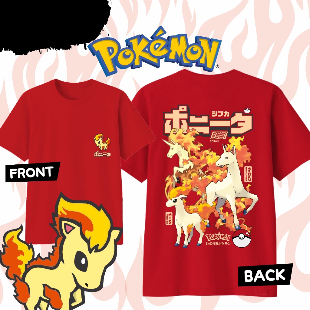 Street Fashion Evolution - Kaus Katun Cetak Anime Pokémon Ponyta