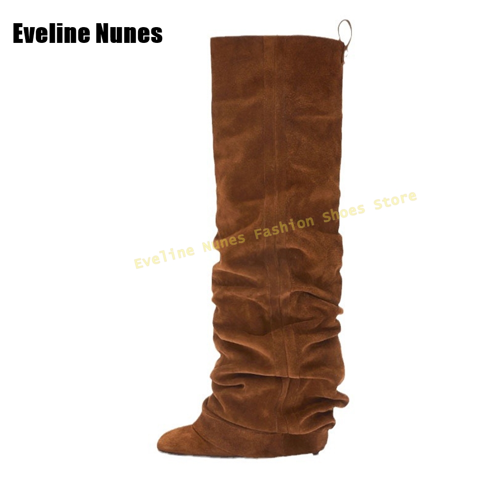 Sepatu Boots Pleated Bahan Sue - Street Fashion Girl ulasan dan harga