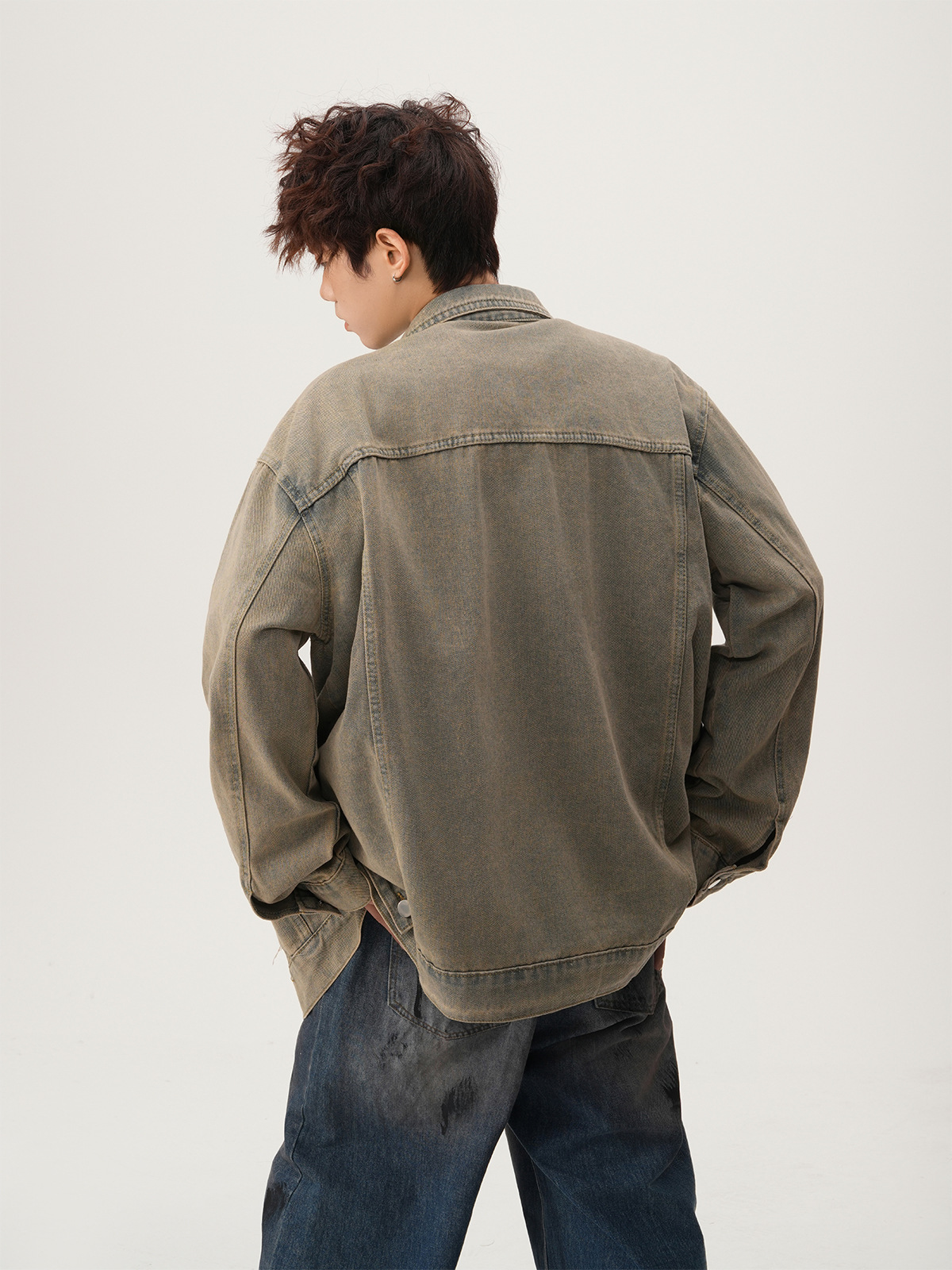 Jaket Denim Robek Gaya Amerika - Street Fashion Denim ulasan dan harga