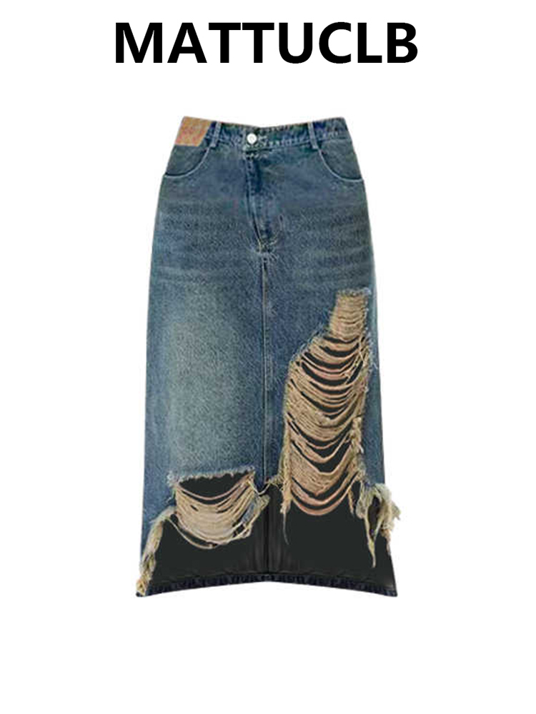 Rok Midi Wanita 2000-an Rok De - Street Fashion Denim ulasan dan harga