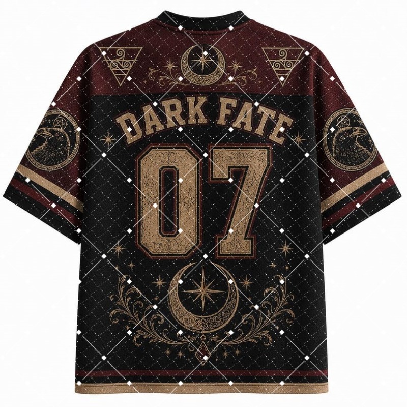 Kaos Jersey V-Neck Motif Dark  - Street Fashion Types ulasan dan harga