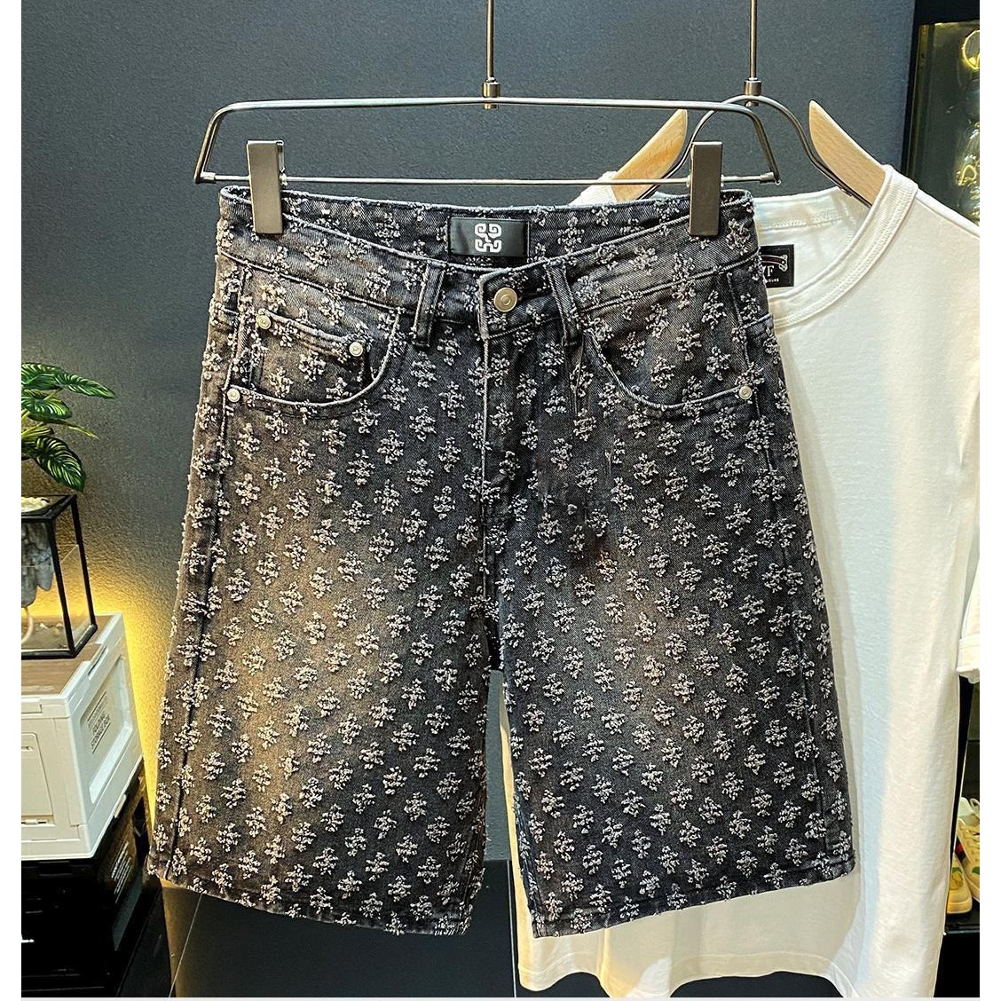 Celana Pendek Denim High Stree - Street Fashion Jeans Men ulasan dan harga