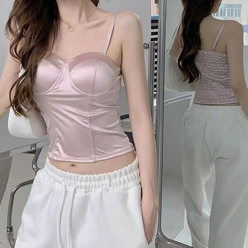 Kamisol Wanita Musim Panas Y2k - Street Fashion Korean Girl ulasan dan harga