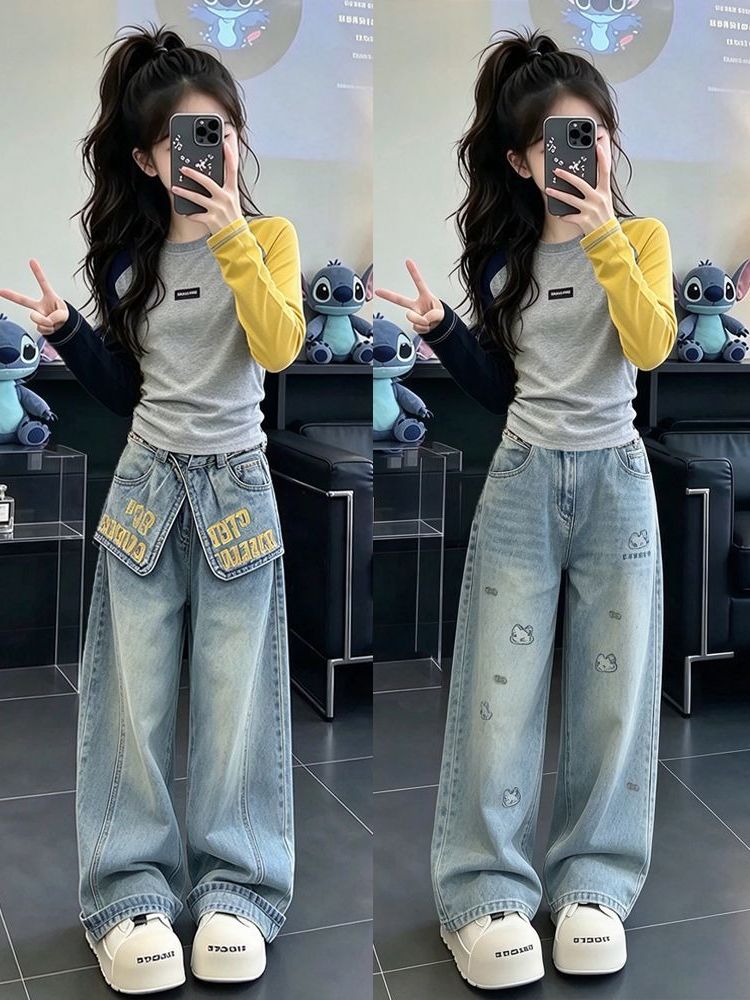 Setelan Denim Lengan Panjang K - Street Fashion Korean Girl ulasan dan harga
