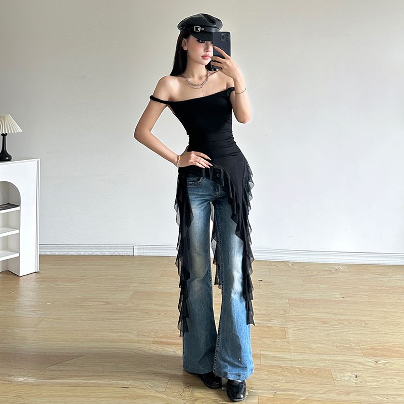 Atasan Tanpa Tali Desain Korea - Street Fashion Korean Girl ulasan dan harga
