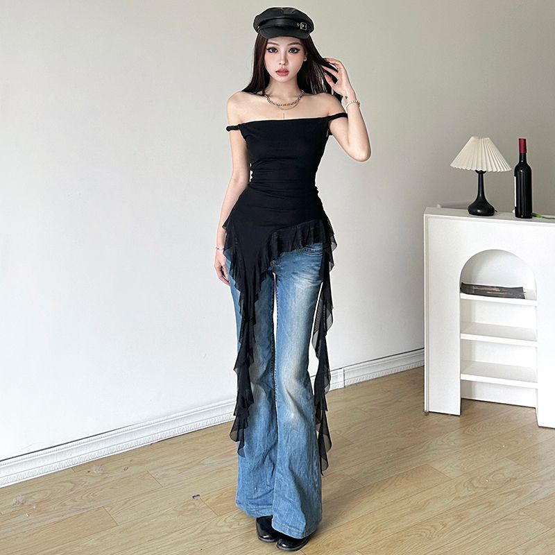 Atasan Tanpa Tali Desain Korea - Street Fashion Korean Girl ulasan dan harga