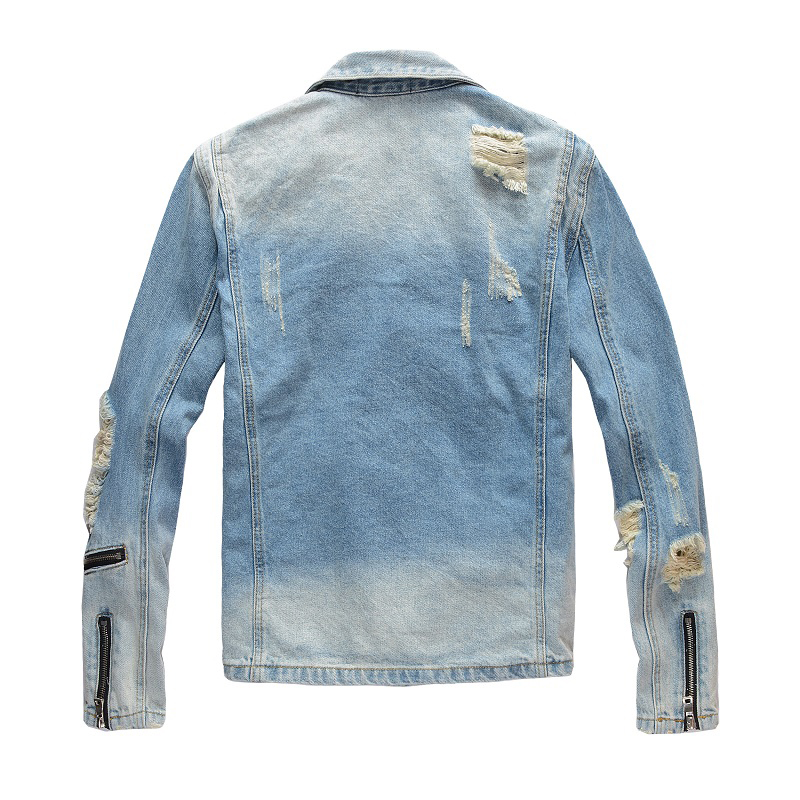 Sokotoo Jaket Biker Jeans Biru - Street Fashion Jeans Men ulasan dan harga