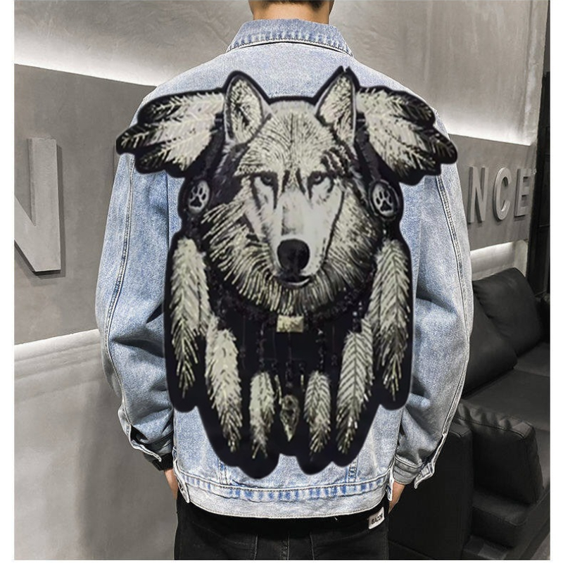 Jaket Jeans Patch Bordir Serig - Street Fashion Jeans Men ulasan dan harga